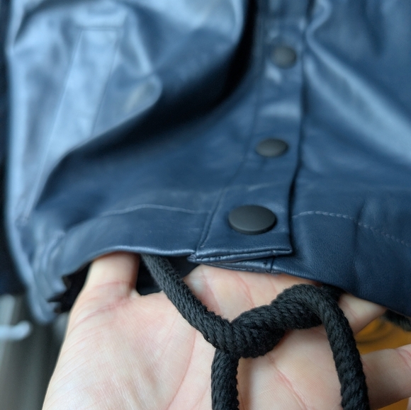 NWT‎ Choosy Blue Women's Faux Leather Jacket Oversize - Picture 4 of 6